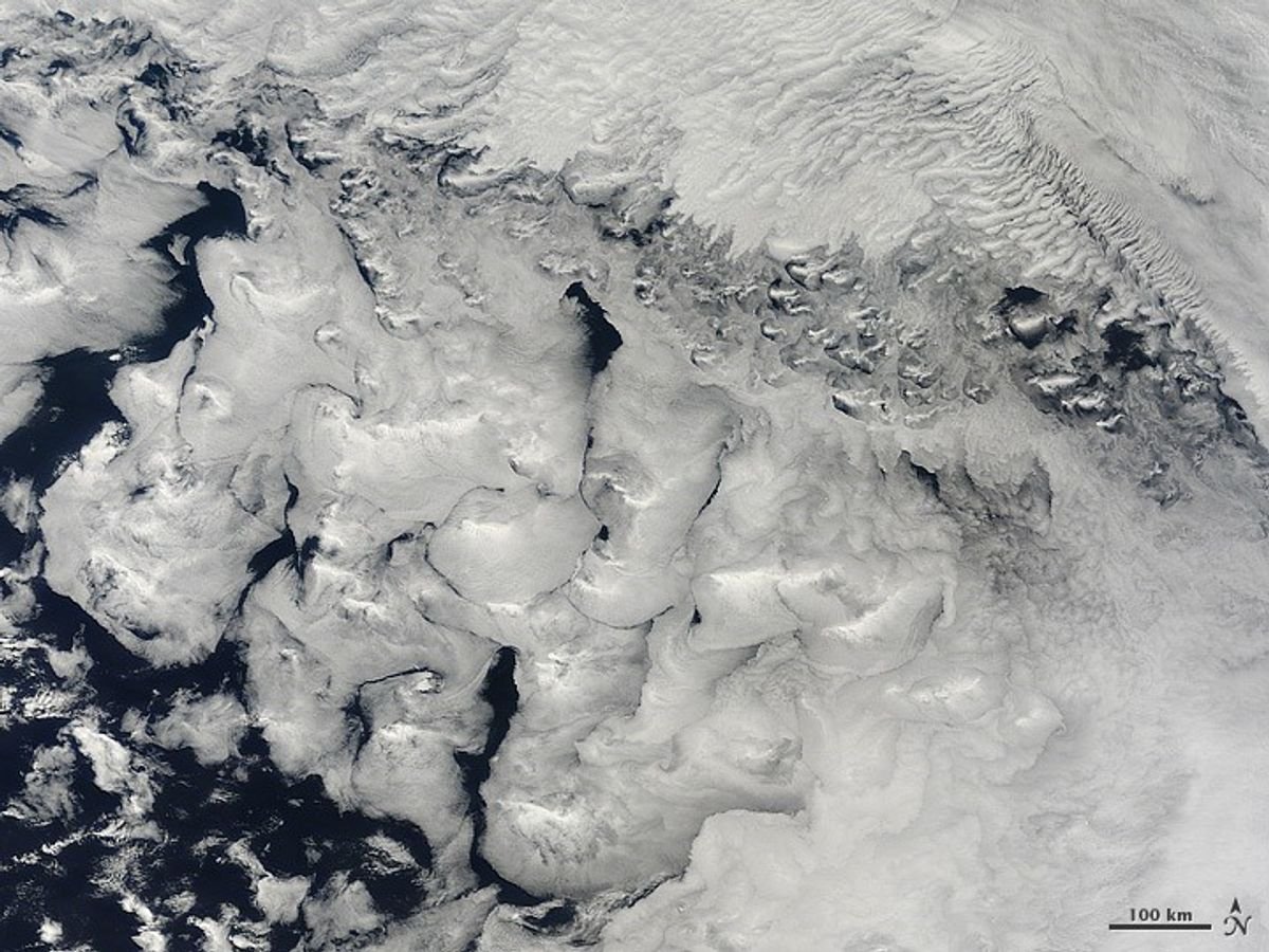 Terra MODIS clouds over the Indian Ocean. A source photograph, not current cloud coverage at your saved location.