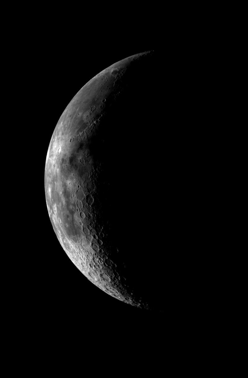Galileo’s western near-side Moon image. A crescent reference, not a photograph of the new Moon instant.